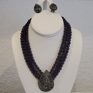 Heidi Daus Teared Tapestry Necklace and Earrings